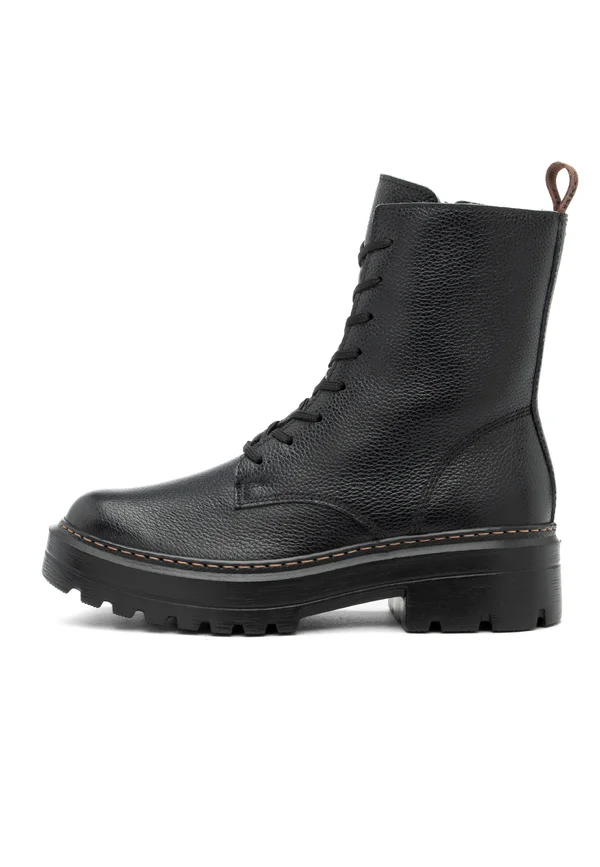 Schnürstiefelette - schwarz