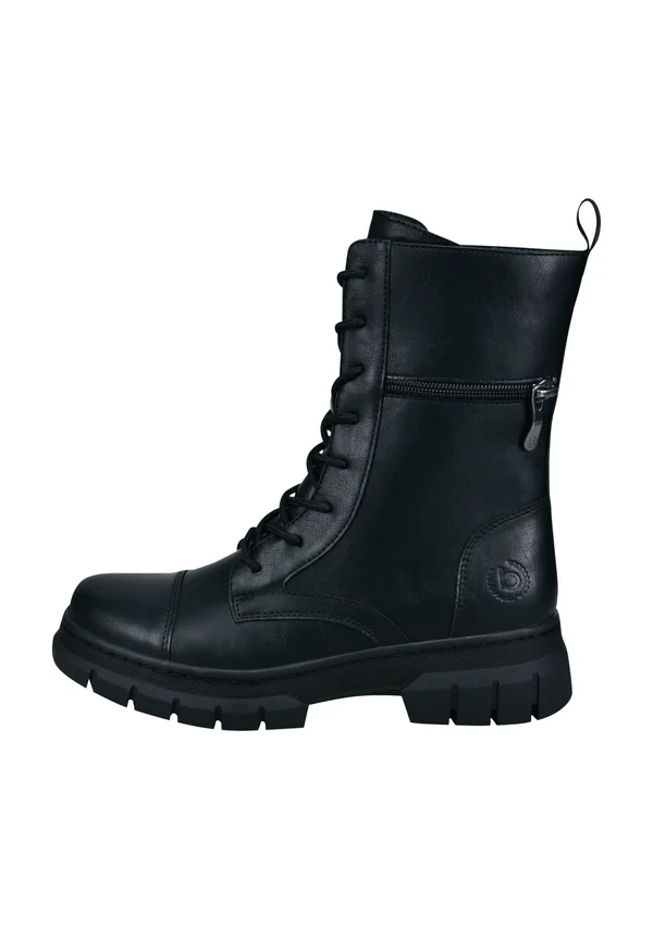 Schnürstiefelette - schwarz