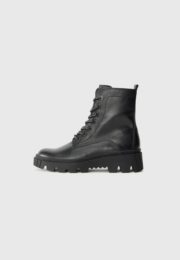 Schnürstiefelette - schwarz
