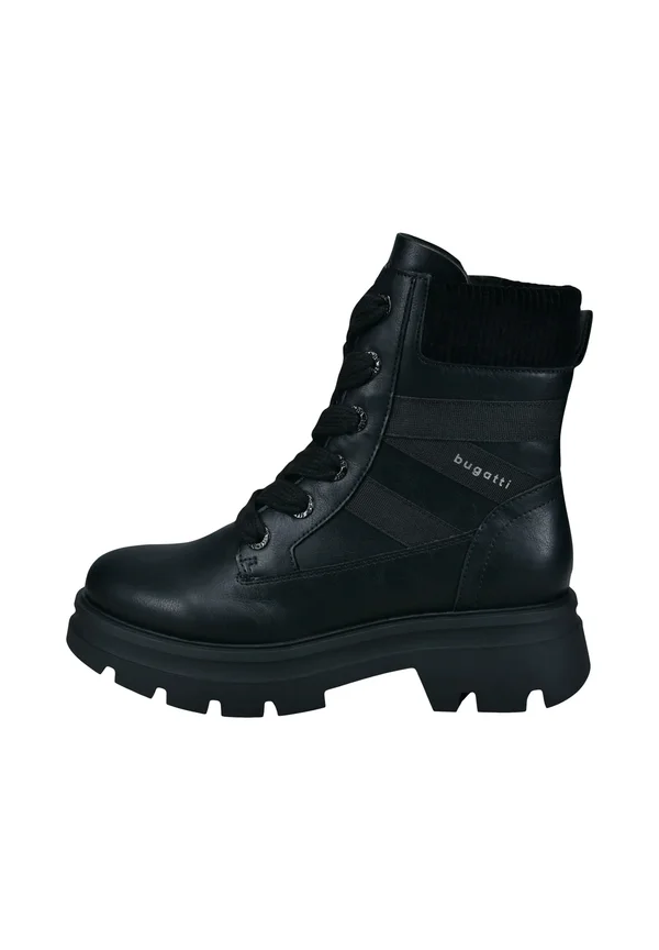 Schnürstiefelette - schwarz