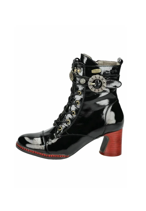 Schnürstiefelette - vernis noir