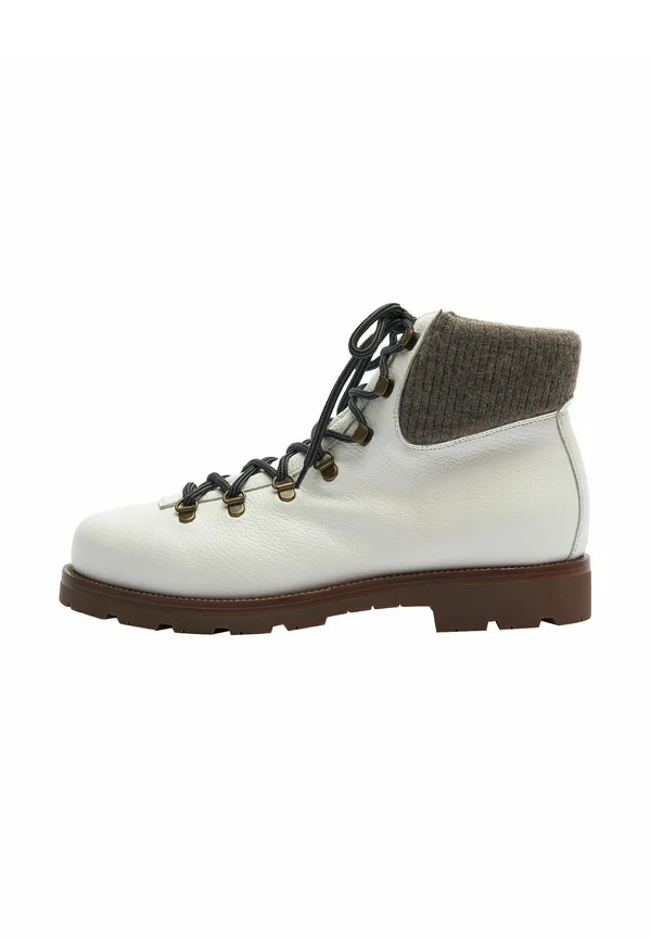 Schnürstiefelette - white calf