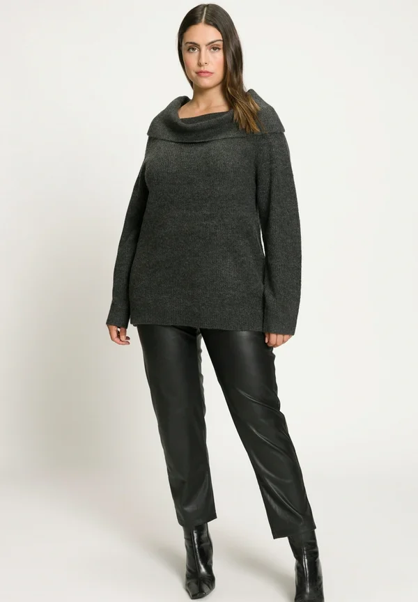 SCHOUDEROPENING LANGE MOUWEN - Strickpullover - antraciet melange