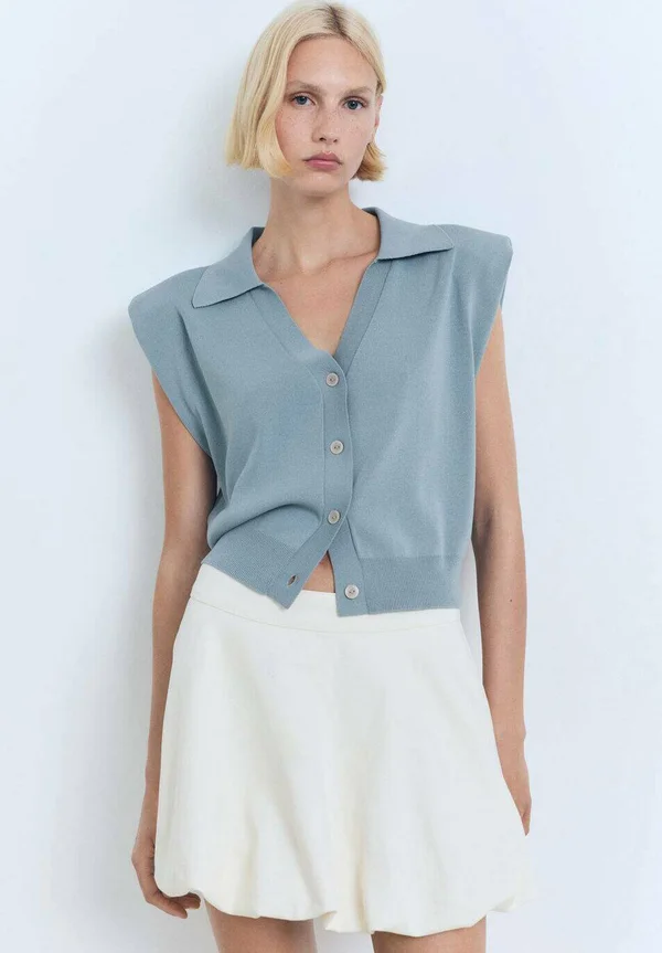 SCHOUDERVULLING - Strickjacke - dark blue