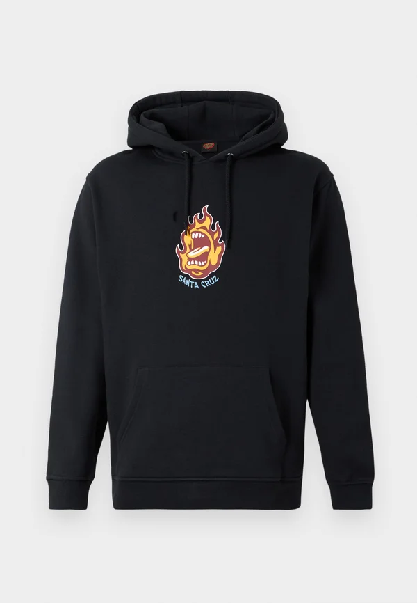 SCREAMING FLAME FRONT HOOD UNISEX - Sweatshirt - black