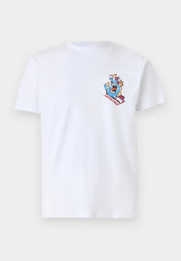 SCREAMING SCRATCHED HAND STRIP UNISEX - T-Shirt print - white
