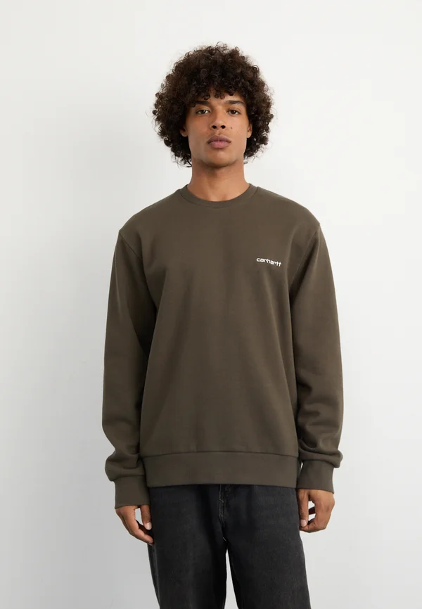 SCRIPT EMBROIDERY - Sweatshirt - cypress/white