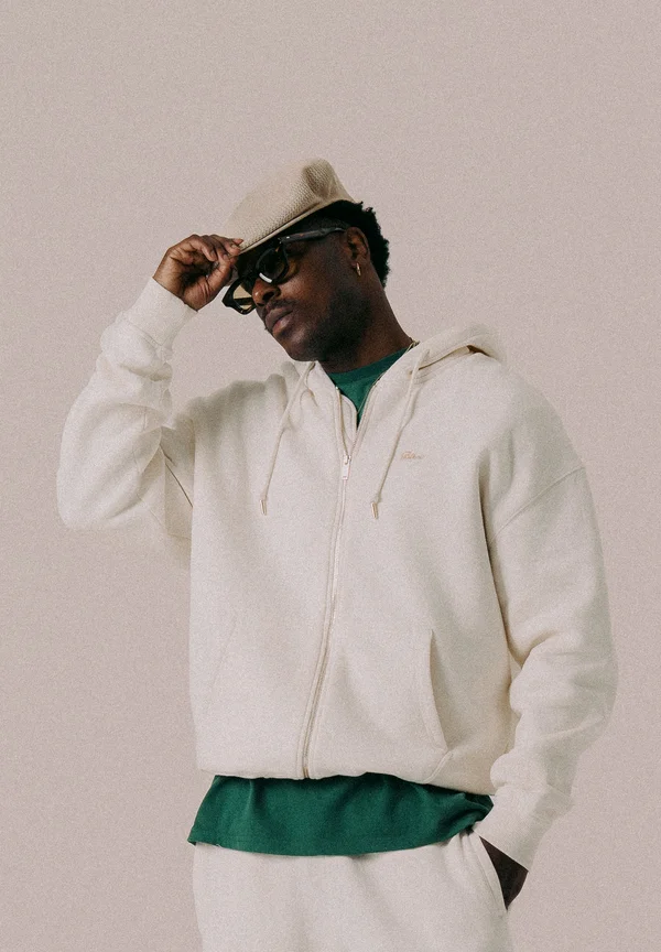 SCRIPT UNISEX - Kapuzenpullover - antique white