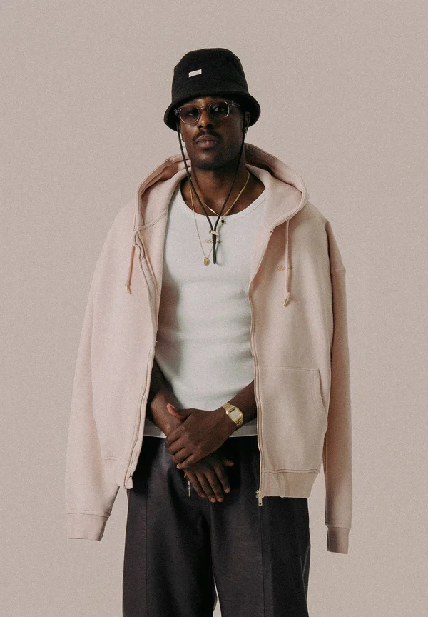 SCRIPT UNISEX - Kapuzenpullover - sepia rose