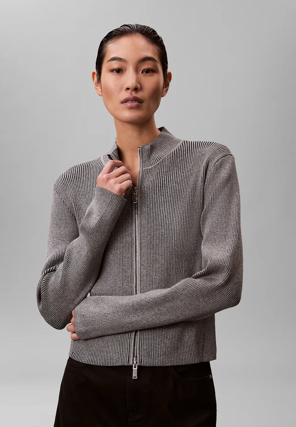 SCULPTED ZIP UP  - Strickjacke - grey heather