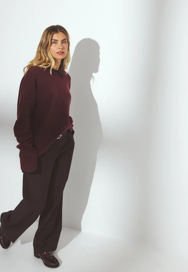 SEAM DETAIL  - Strickpullover - burgundy