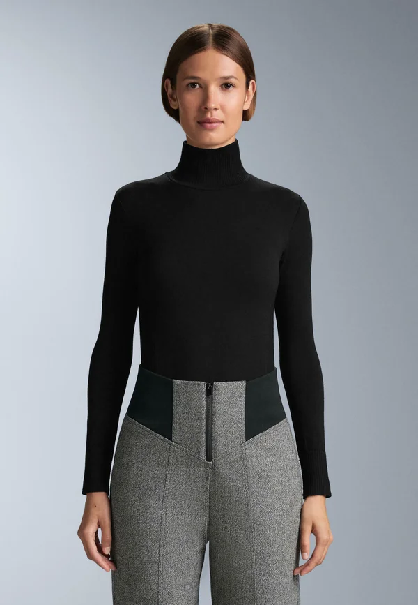 SEAMLESS MERINO WOOL BASE LAYER - Unterhemd/-shirt - black