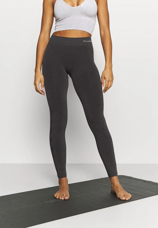 SEAMLESS MID - Tights - black melange