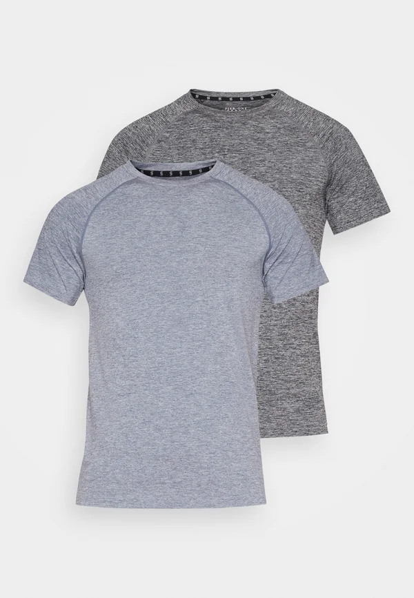 SEAMLESS SPACE DYE 2 PACK - T-Shirt basic - black/mottled grey