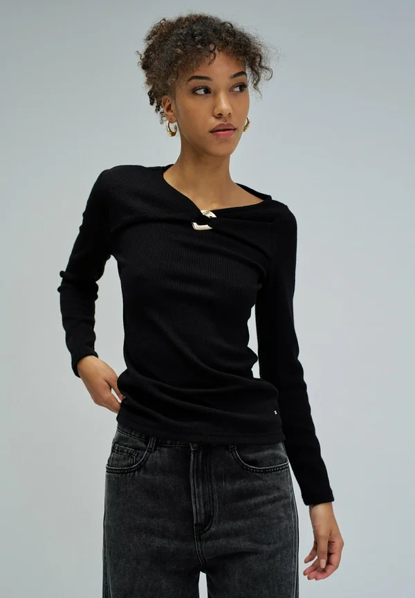 SECRET PUSH IN SLIM - Strickpullover - schwarz