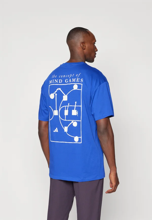 SELECT - T-Shirt print - semi lucid blue/chalk white