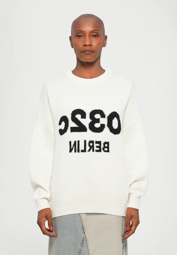 SELFIE SWEATER - Strickpullover - white/black