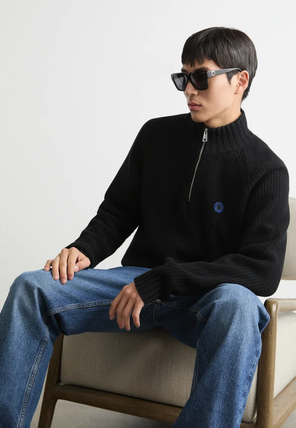 SELIOH - Strickpullover - black