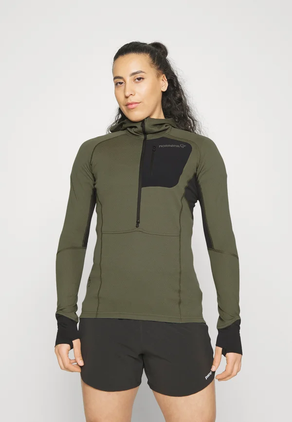 SENJA WARM1 HOOD - Langarmshirt - olive