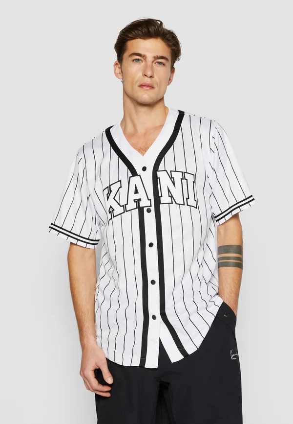 SERIF PINSTRIPE BASEBALL SHIRT - Hemd - white