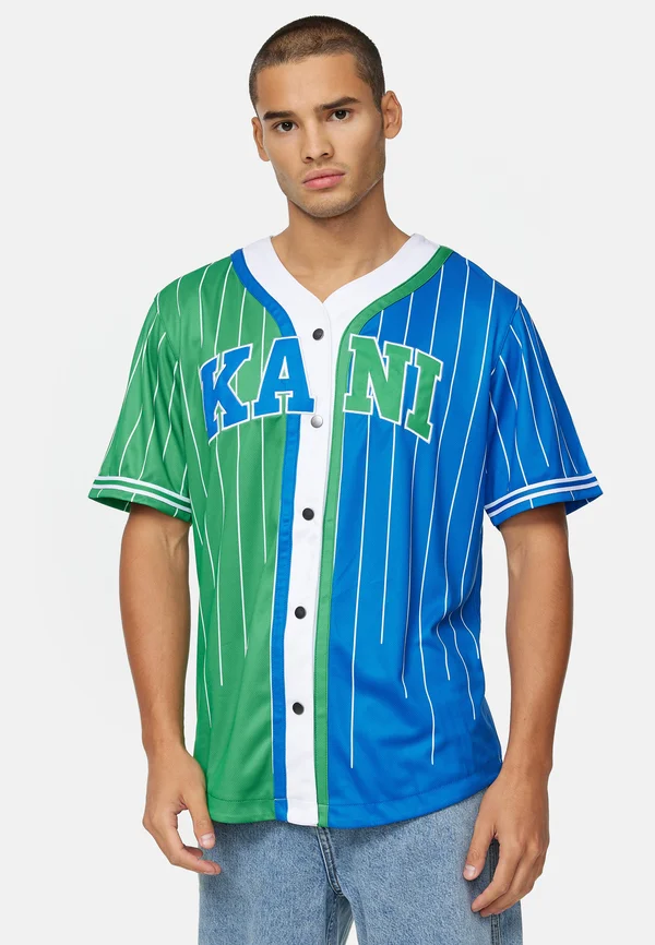 SERIF PINSTRIPE BLOCK BASEBALL SHIRT  UNISEX - Hemd - blue green white