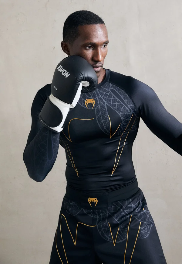 SERPENTI RASHGUARDS - Unterhemd/-shirt - black/silver-coloured/gold-coloured