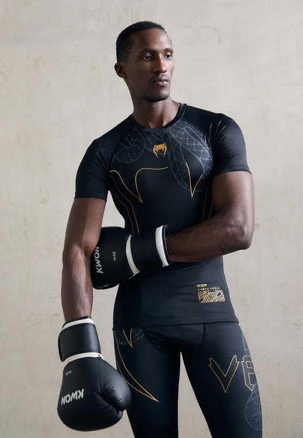 SERPENTI RASHGUARDS - Unterhemd/-shirt - black/silver-coloured/gold-coloured