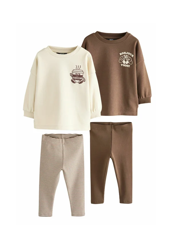 SET 2 PACK - Langarmshirt - brown/cream babyccino