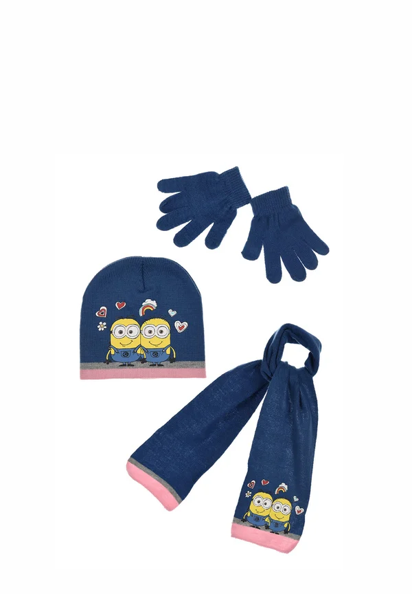 SET 3 TLG  - Schal - dunkel blau