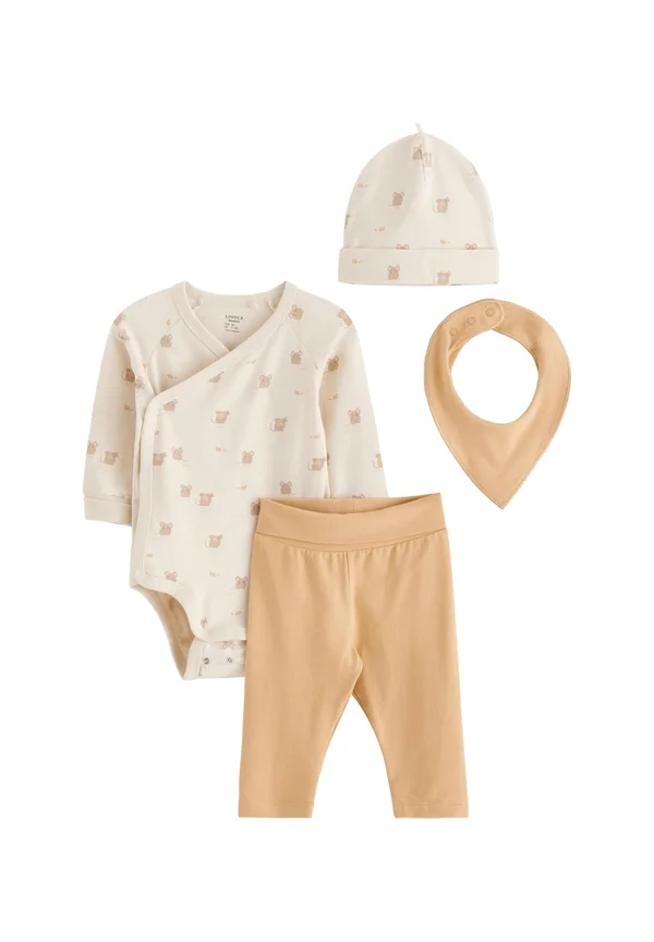 SET 4 PCS WRAP - Mütze - beige