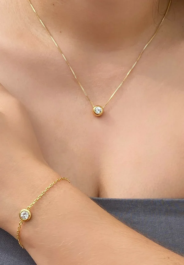 SET - Halskette - doré   cristal