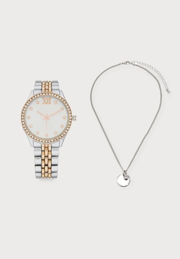 SET - Halskette - rosegold-coloured/silver-coloured