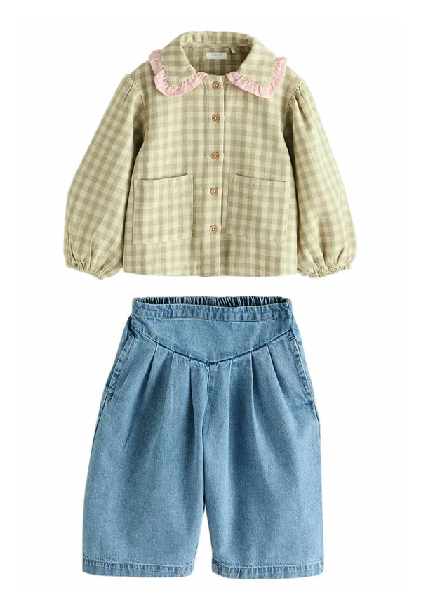 SET - Jeans Relaxed Fit - green gingham
