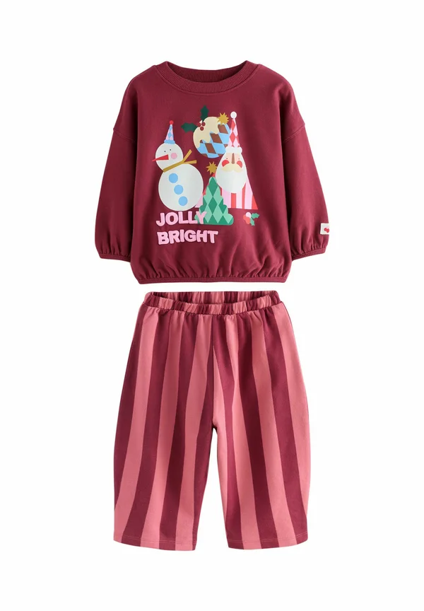 SET - Jogginghose - burgundy red santa