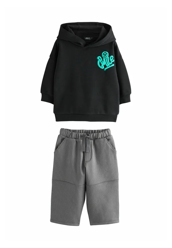 SET - Kapuzenpullover - black/grey printed