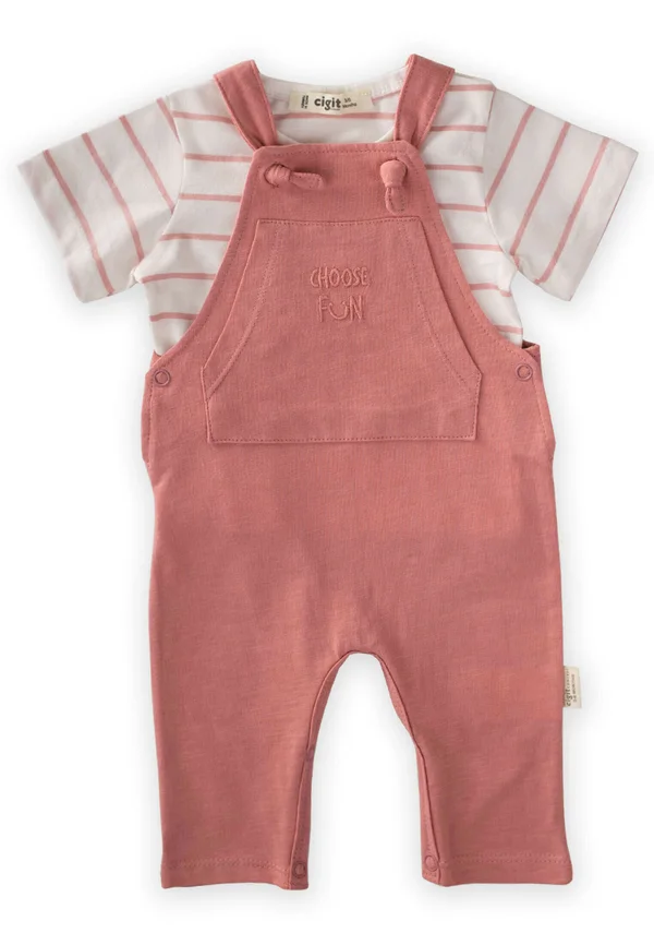 SET - Latzhose - salmon