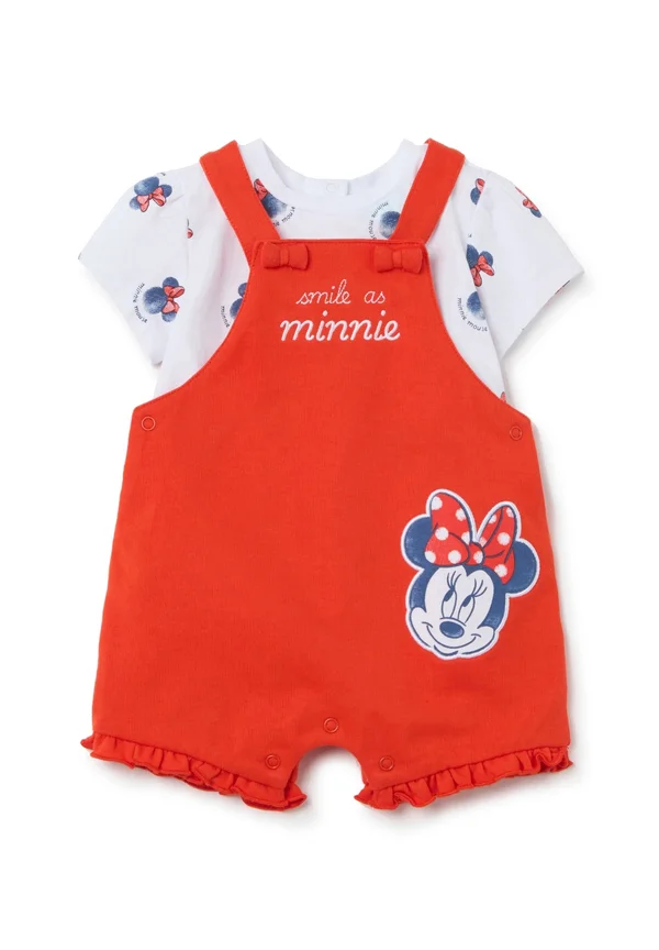 SET  - Latzhose - white red