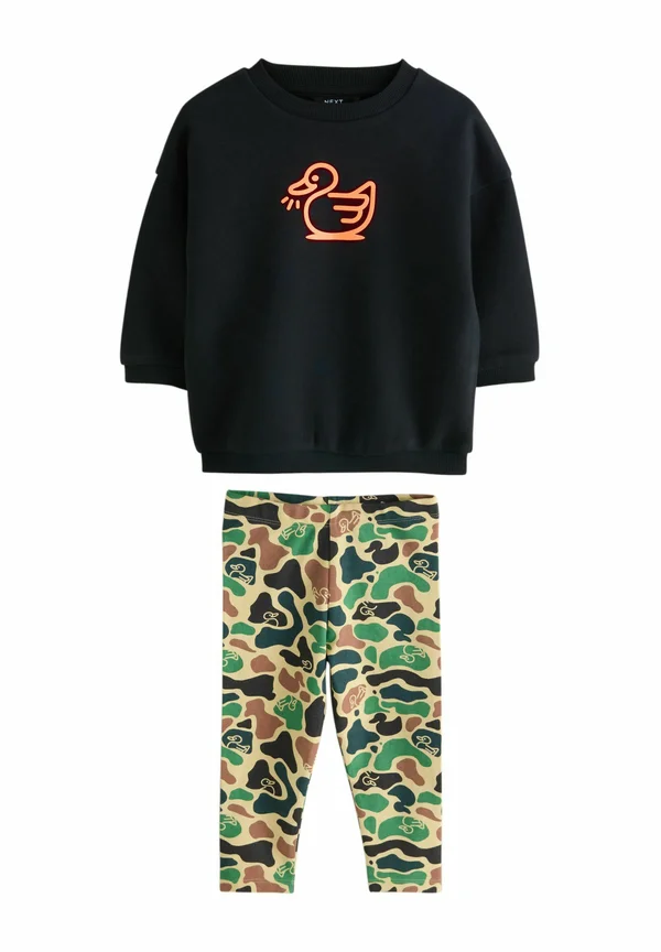 SET - Leggings - Hosen - orange/black duck