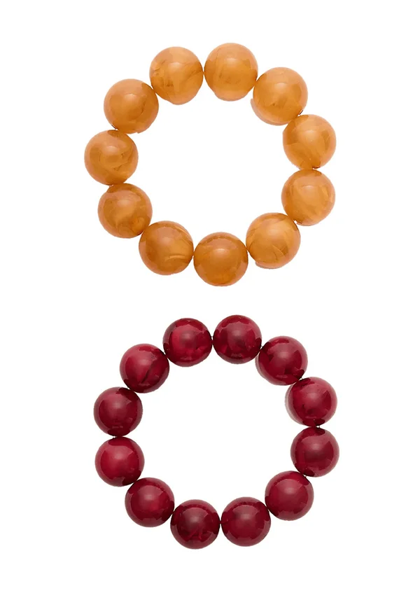 SET OF 2 - Armband - dark red