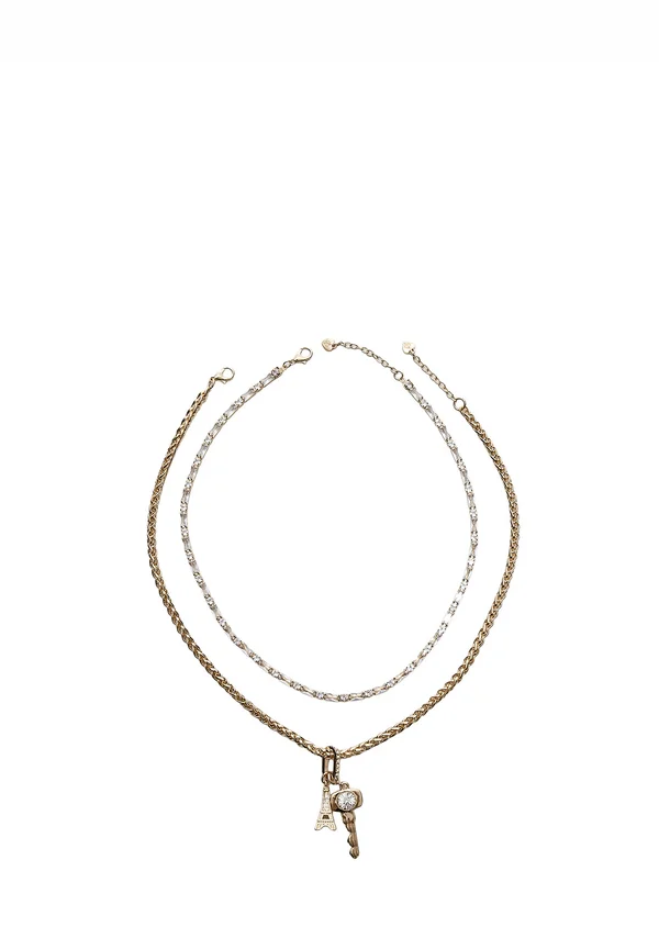 SET OF 2 PACK RHINESTONE - Halskette - gold-coloured