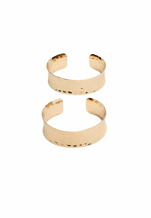 SET OF 2 TEXTURED BANGLES - Armband - gold-coloured
