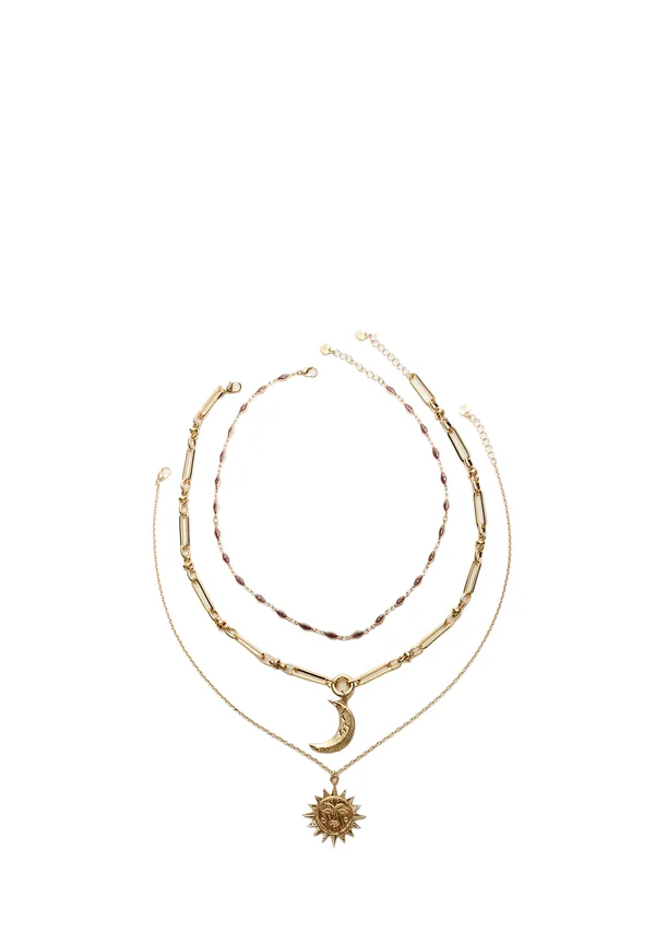 SET OF 3 MOON AND SUN - Halskette - gold-coloured