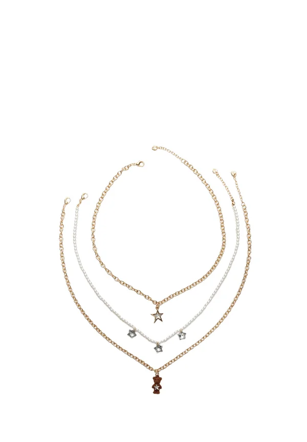 SET OF 3 TEDDY BEAR - Halskette - gold-coloured