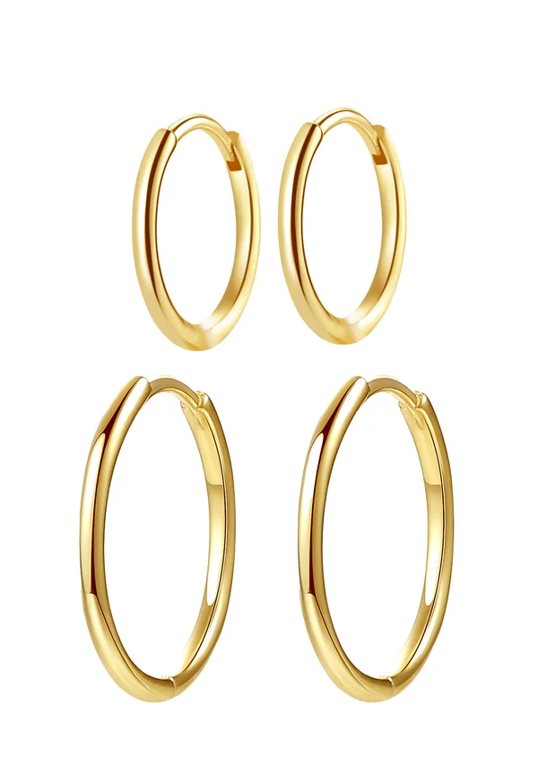 SET OF 4 SLIM HOOP - Ohrringe - goldfarben