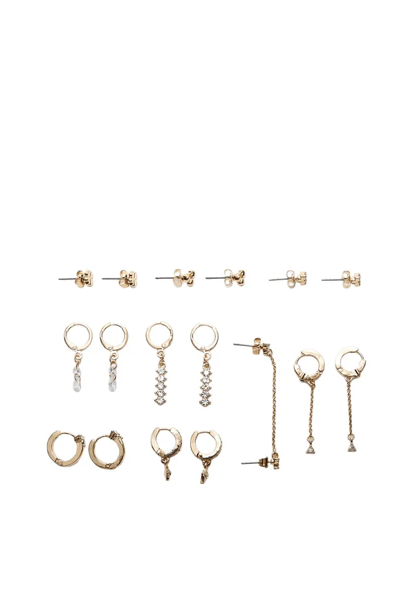 SET OF 9 CHERRY AND RHINESTONE - Ohrringe - gold-coloured