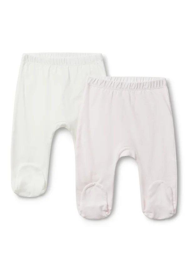 SET OF TWO PAIRS UNISEX LEGGINGS WITH ELASTICATED WAIST EMBROIDERED - Leggings - Hosen - white