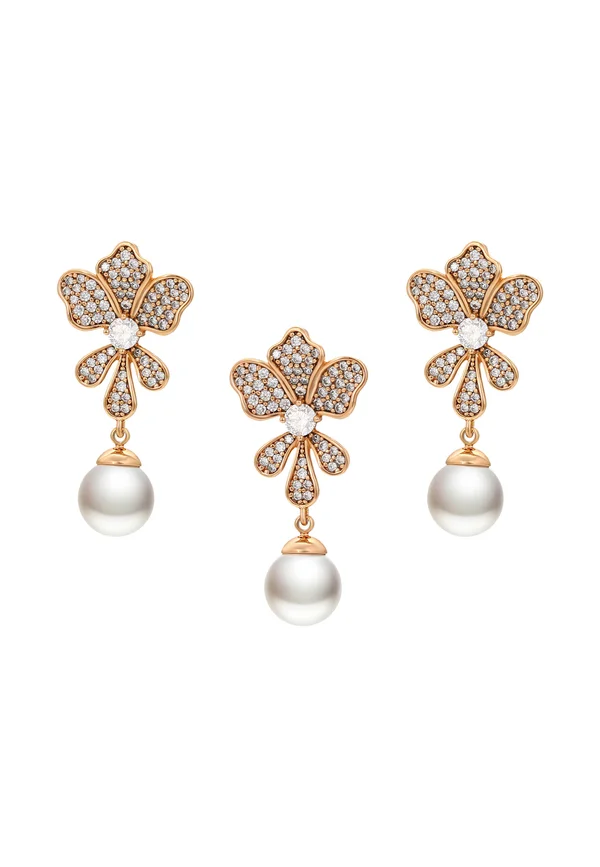 SET - Ohrringe - rose gold-coloured white