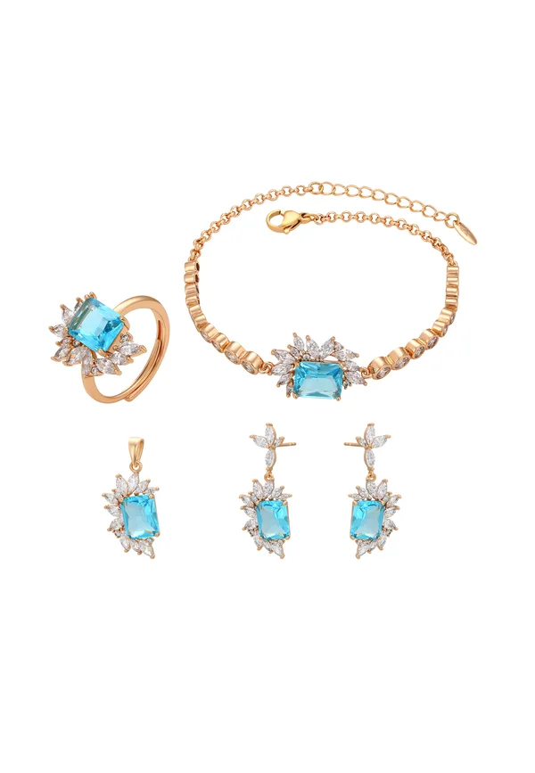 SET - Ohrringe - rose gold turquoise