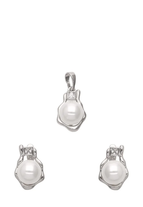 SET - Ohrringe - silver/white