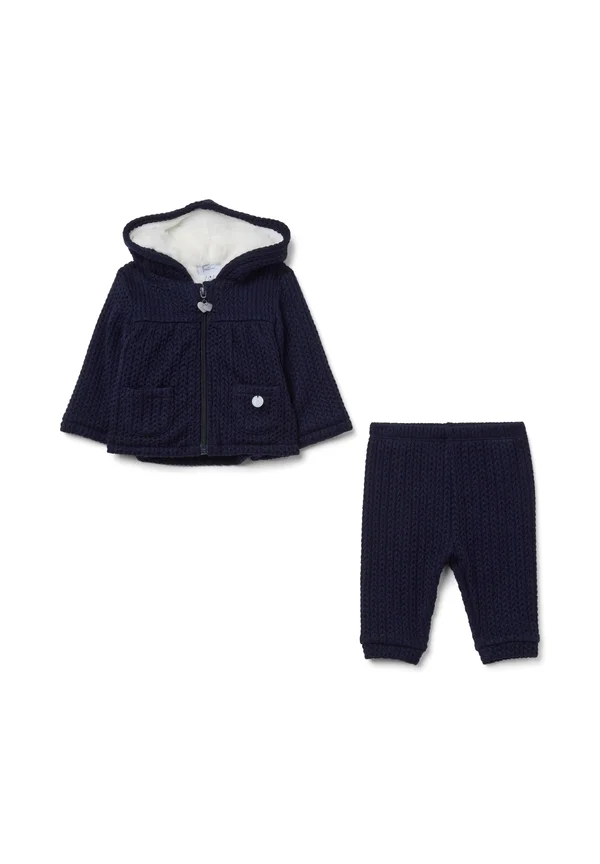 SET REGULAR FIT WITH ZIP - Stoffhose - navy blue